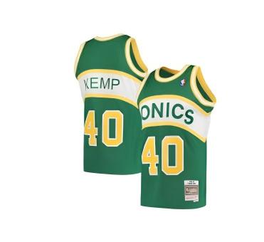 Men NCAA seattle supersonics #40 Kemp green jersey(1)